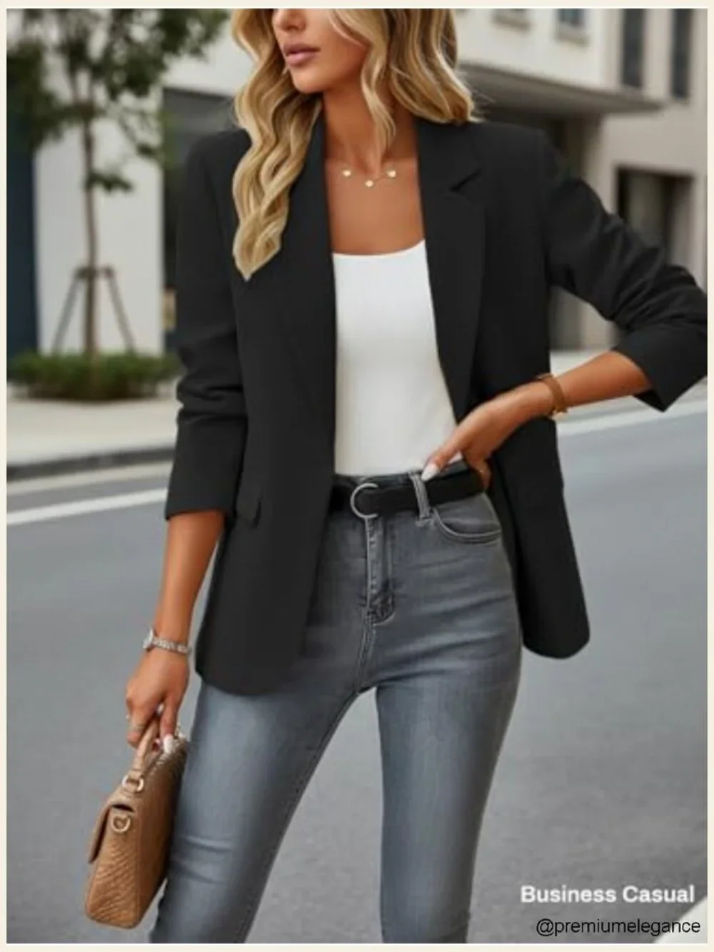 Women's Casual Blazer - Lightweight Fully Lined Notch Lapel Single Button Slim